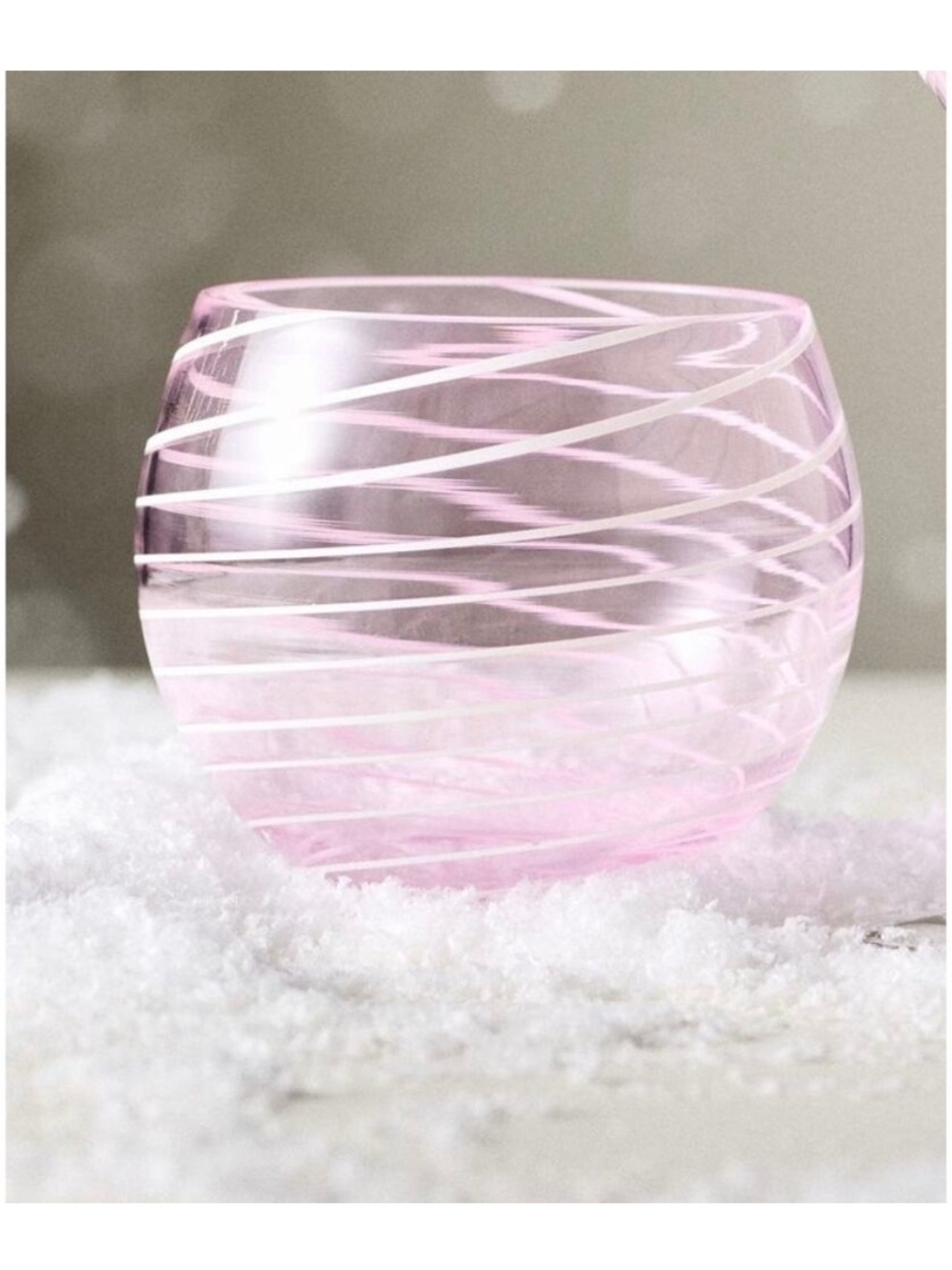 PINK Anthropologie ARABESQUE STEMLESS WINE GLASS